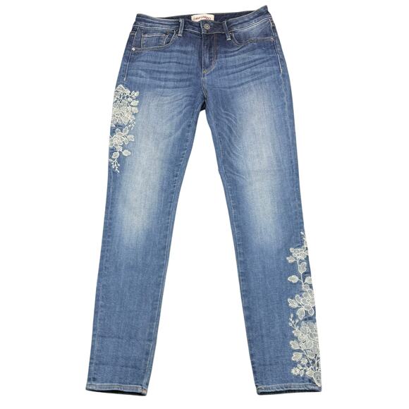 DRIFTWOOD Jackie Floral Embroidery Skinny High Rise Jean Size 26 - Picture 2 of 6